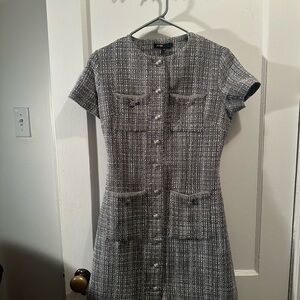 Maje Charcoal Tweed Dress